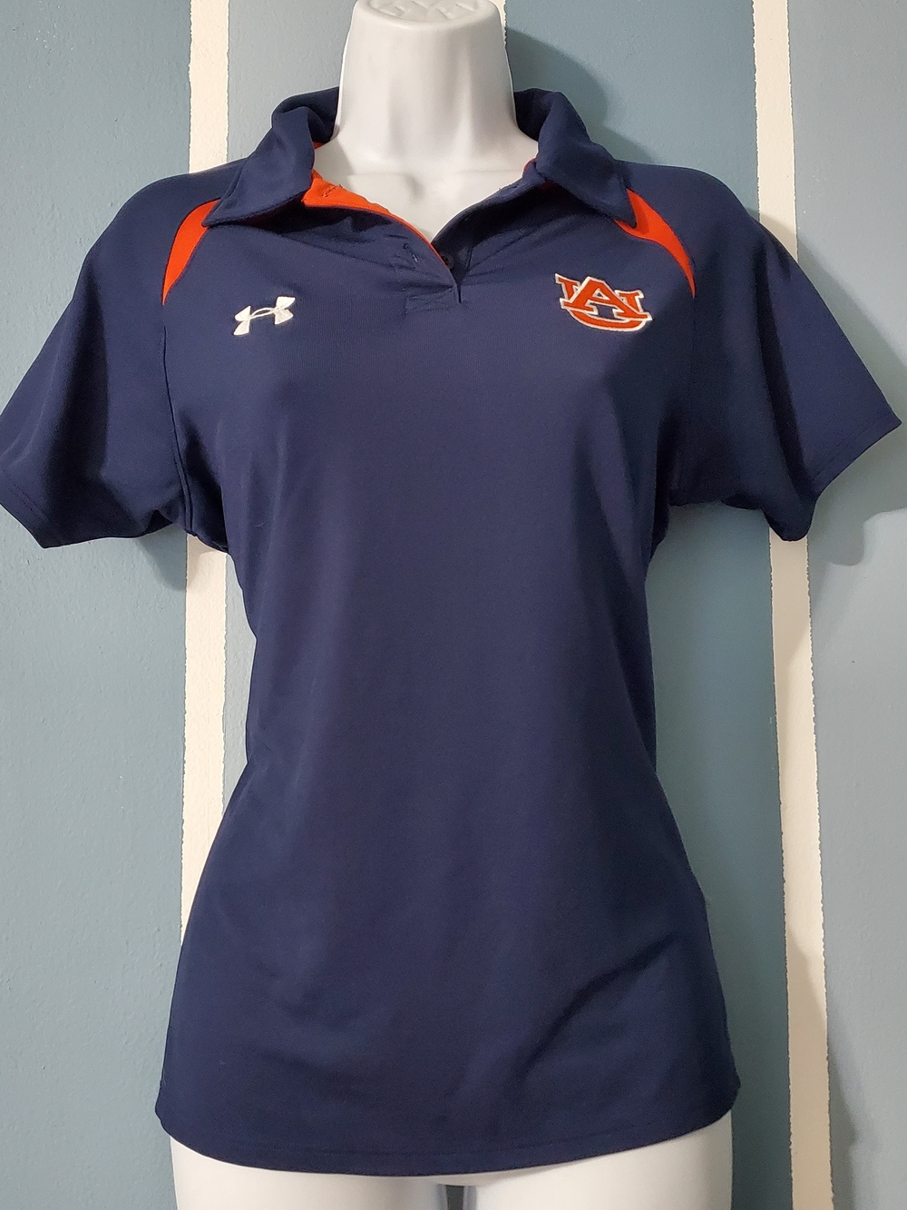 Under Armour Women's Navy Polo with Orange Accents